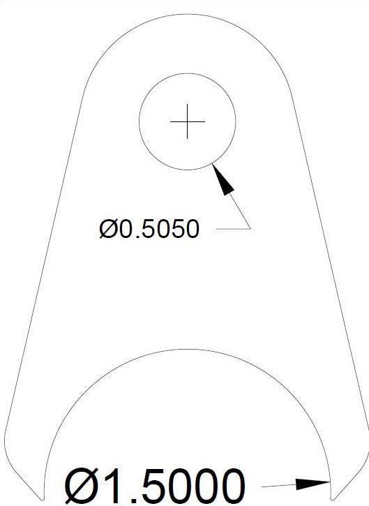 1/2" Hole Radius Tab