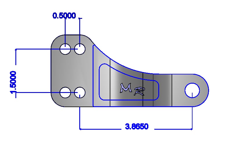 DOUBLE SHEAR OFFSET BILLET SHOCK MOUNT