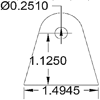 1/4" Hole Flat Tab